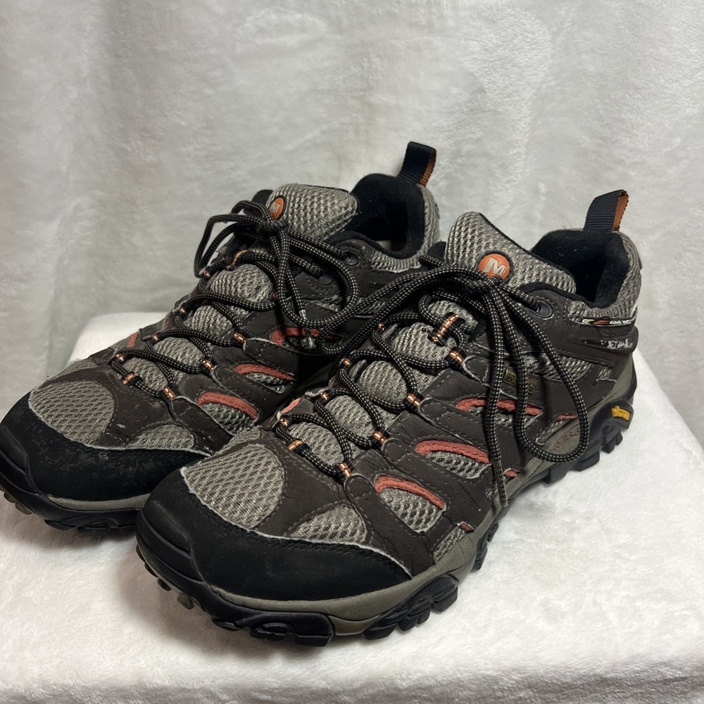 Merrell Moab Gore-Tex XCR Vibram Trail Hiking Shoes Men's 9.5 Gray Brown
